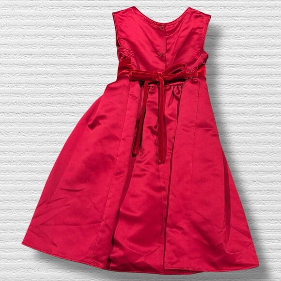 Classic Red Christmas Dress & Faux Fur Bolero Set Brooke Lindsay Size 5 Satin - Picture 5 of 8